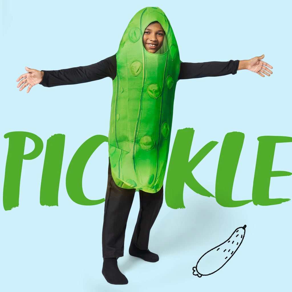 Pickle Costume for Toddler Kids, Unisex Food Costume, Funny Costume for Child, Fruit Jumpsuit for Halloween Fancy Dress Costume