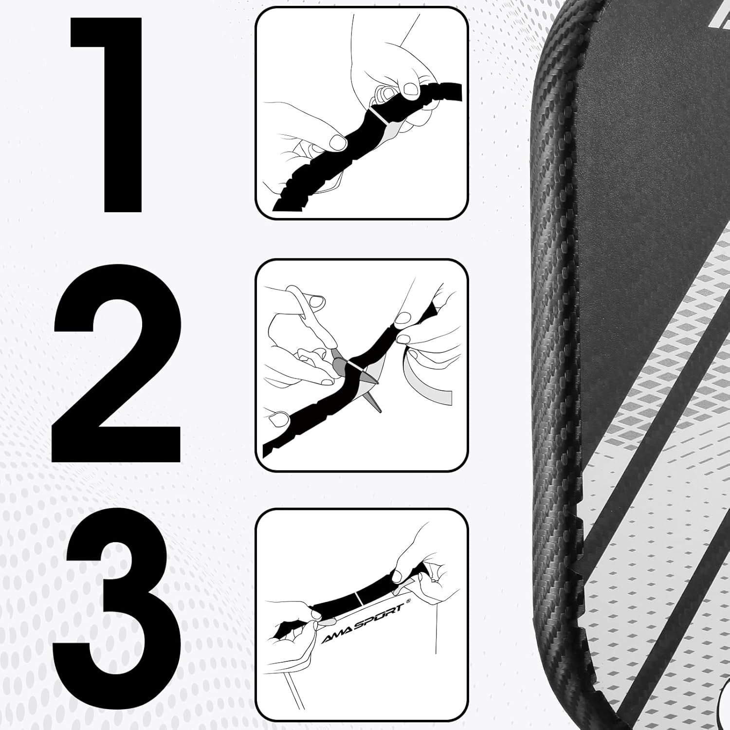 Pickleball Paddle Protection Tape - 3K PU Interwoven Texture