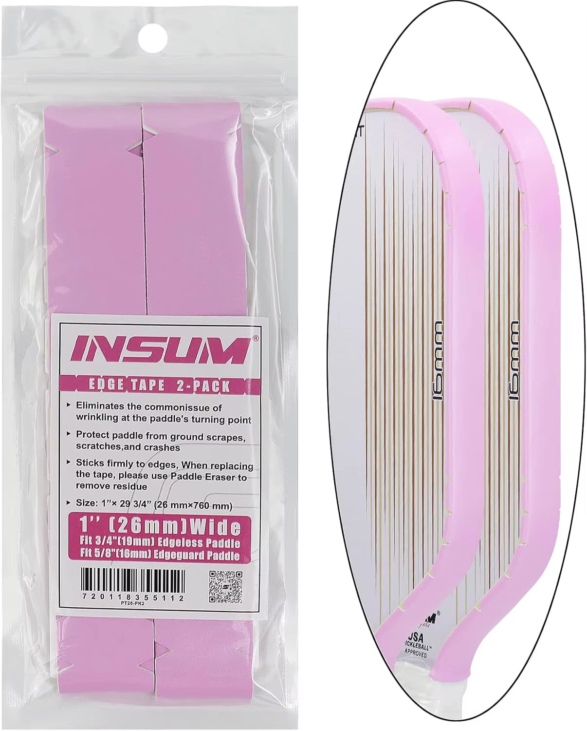 Pickleball Paddle Protection Tape Interwoven Texture Edge