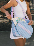 Striped Pickleball Bag: Detachable Paddle Holder, Women's Sports Duffel