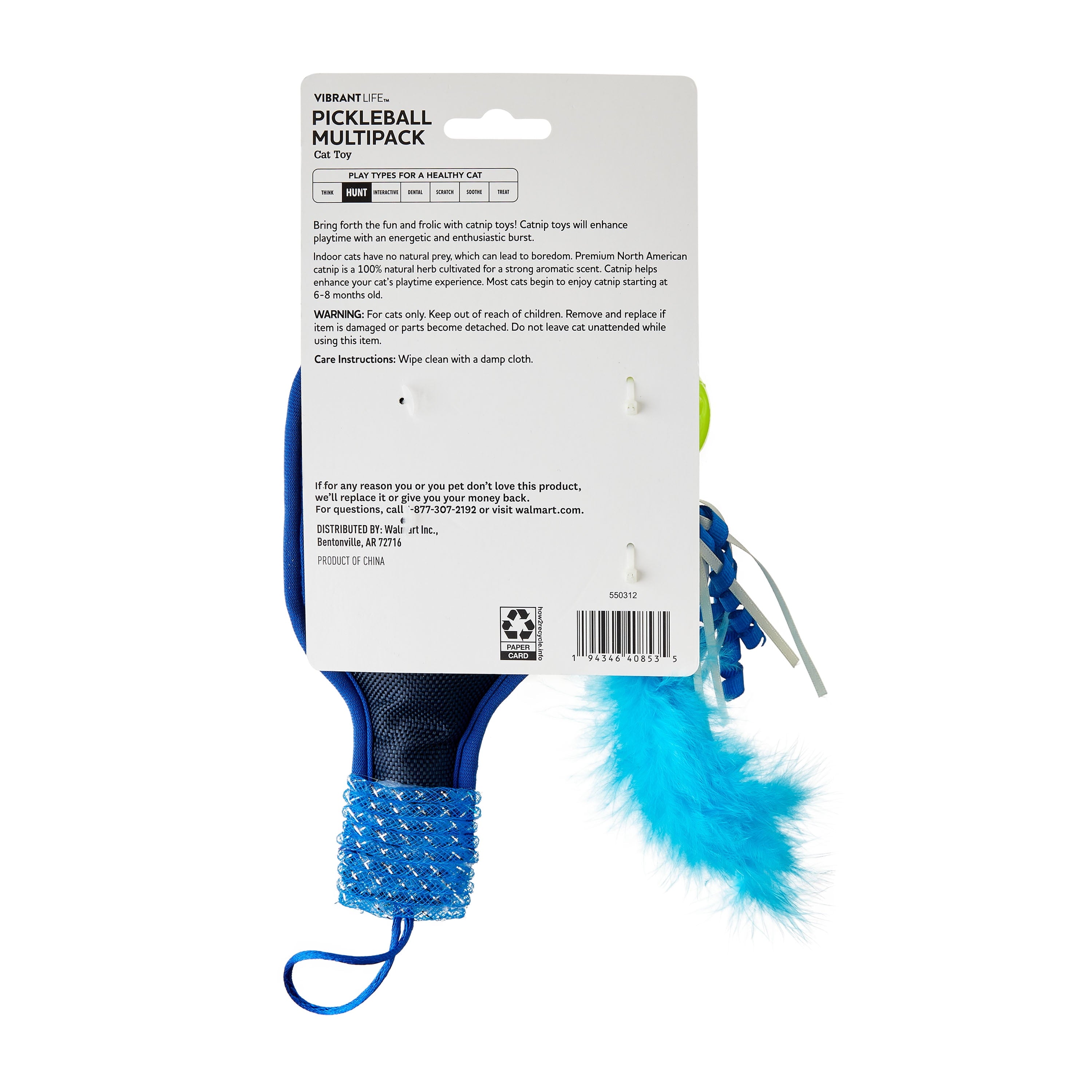 Pickleball Cat Toys with Catnip, 3 Pack