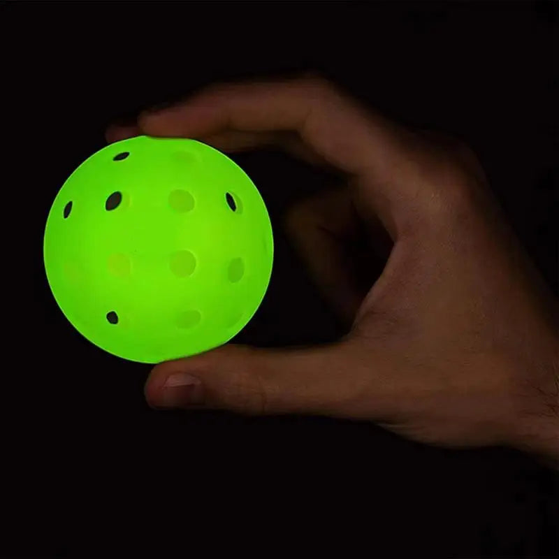 Glowing in the Dark Pickleball Durable Green Ball Outdoor-40 Holes 