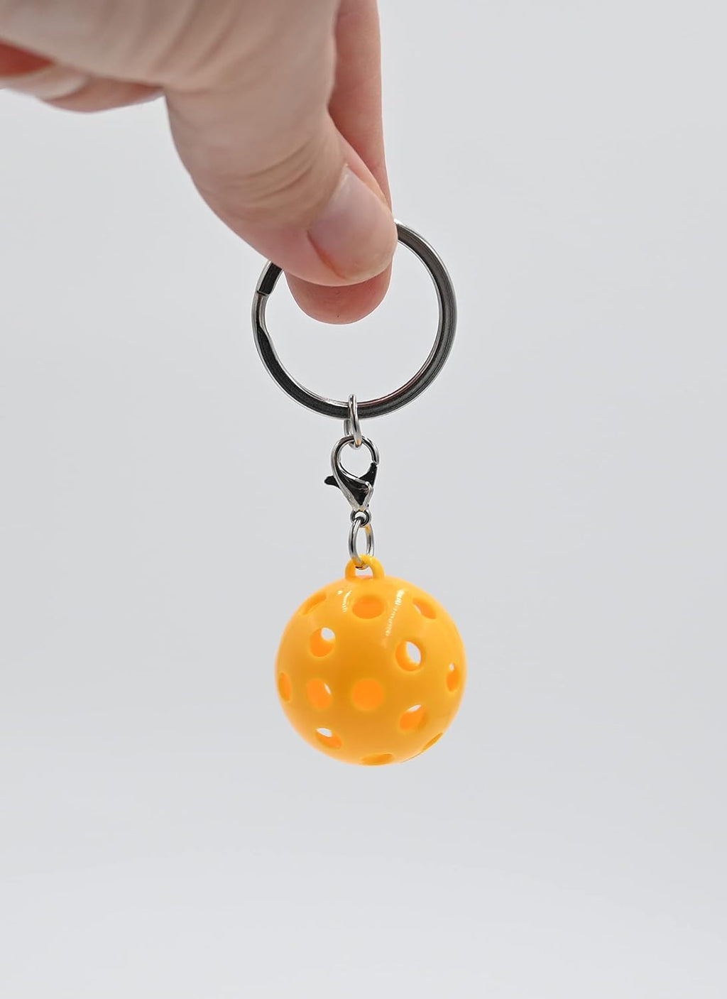 Mini Pickleball Keychain, 3Cm Diameter, Yellow