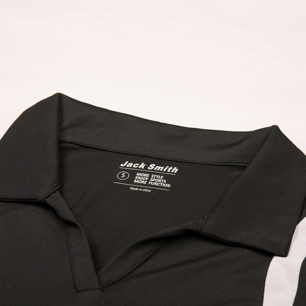 Plus Size Polo Shirts for Women Long Sleeve Moisture Wicking Dry Fit Sun Protection Sport Workout Shirt(Black,2XL)