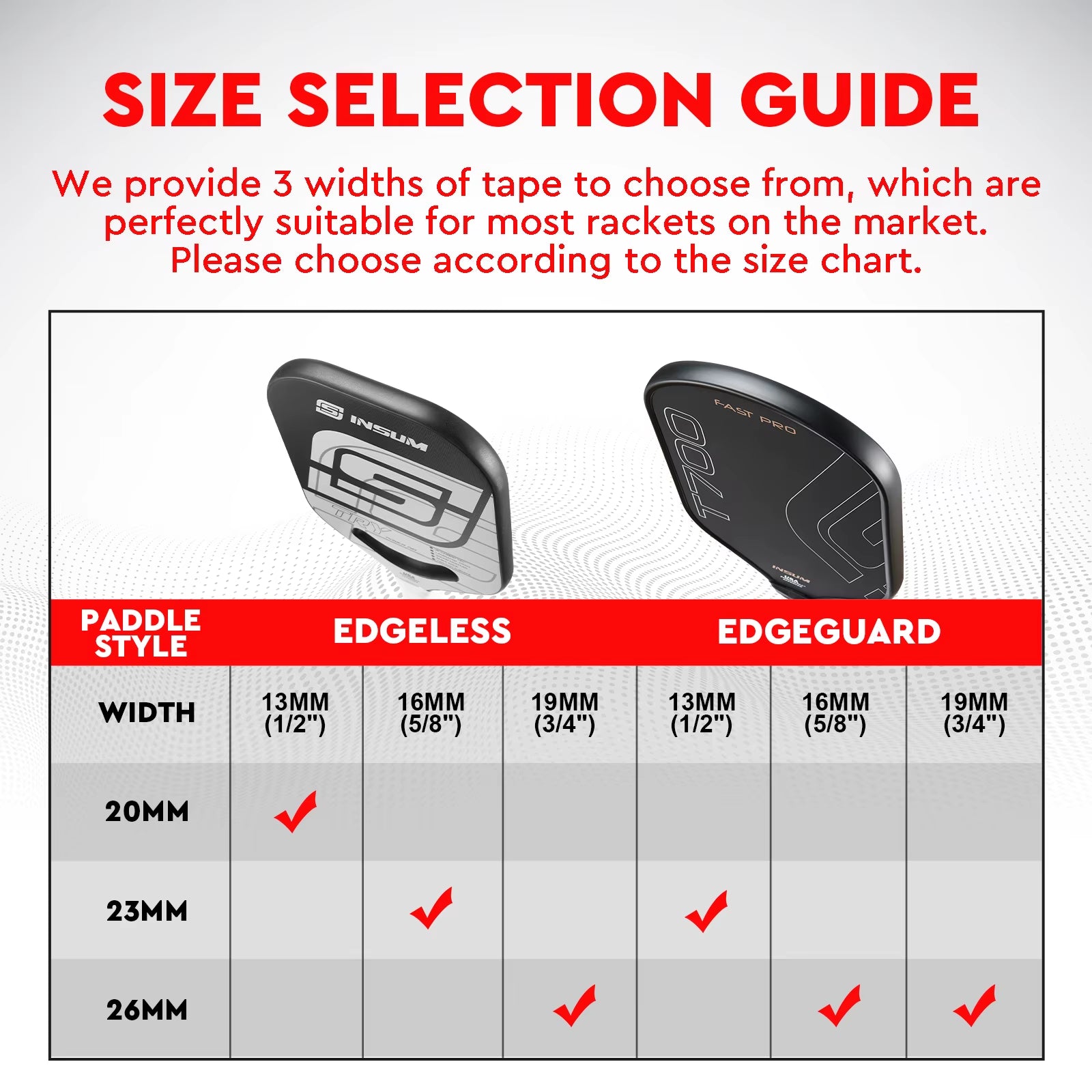 Pickleball Paddle Protection Tape Interwoven Texture Edge