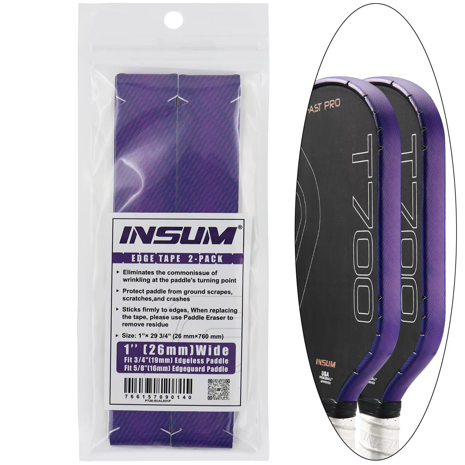 Pickleball Paddle Protection Tape Interwoven Texture Edge