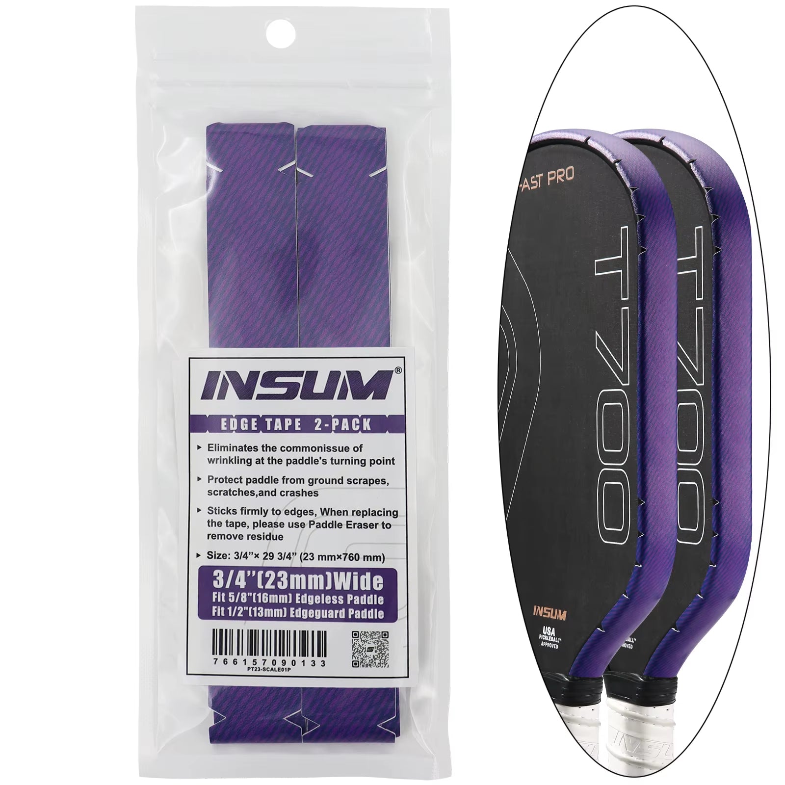 Pickleball Paddle Protection Tape Interwoven Texture Edge