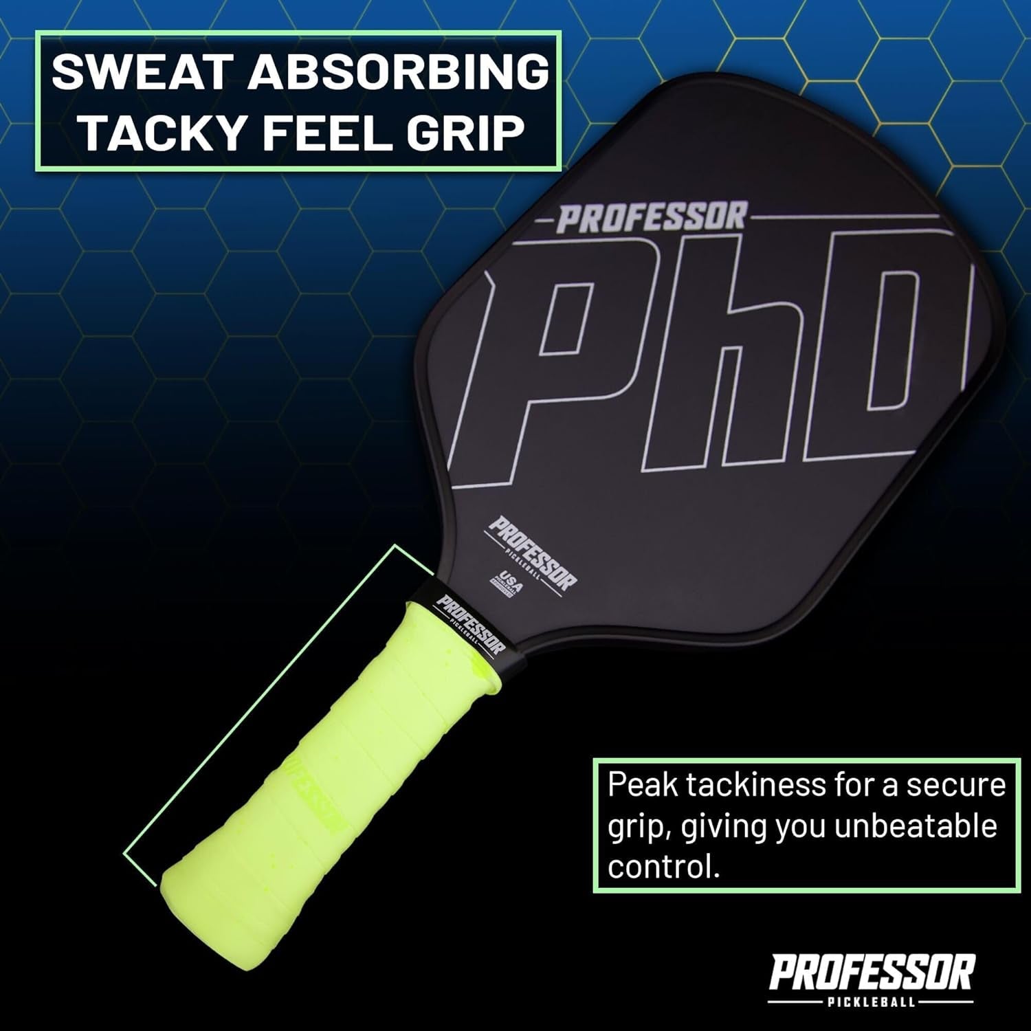 Professor P-Tac Pickleball Paddle Overgrip – Max Tacky, Moisture-Wicki