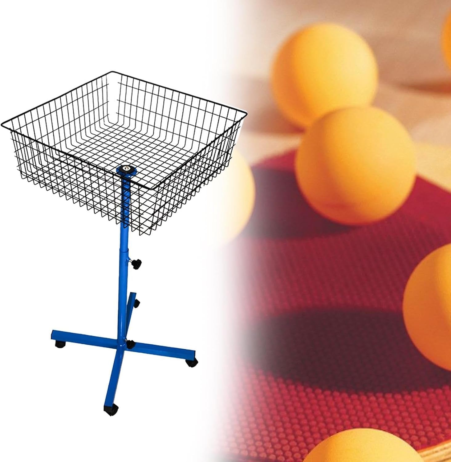 Multi Ball Storage Stand Pings Pong Ball Holder Cross Stand Height Adjustable Table Tennis Equipment for Badminton Pickleball