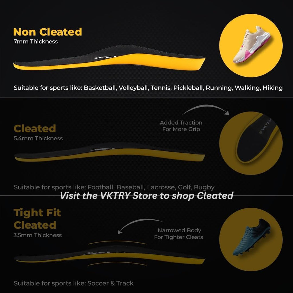 Gold for Non-Cleated Shoes - Carbon Fiber Performance Insoles - Customized Athletic Inserts for Sports Basketball Volleyball Running & More | Shock Absorption US M10.5-11, W12.5-13, 171-220Lbs