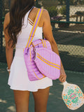Striped Pickleball Bag: Detachable Paddle Holder, Women's Sports Duffel