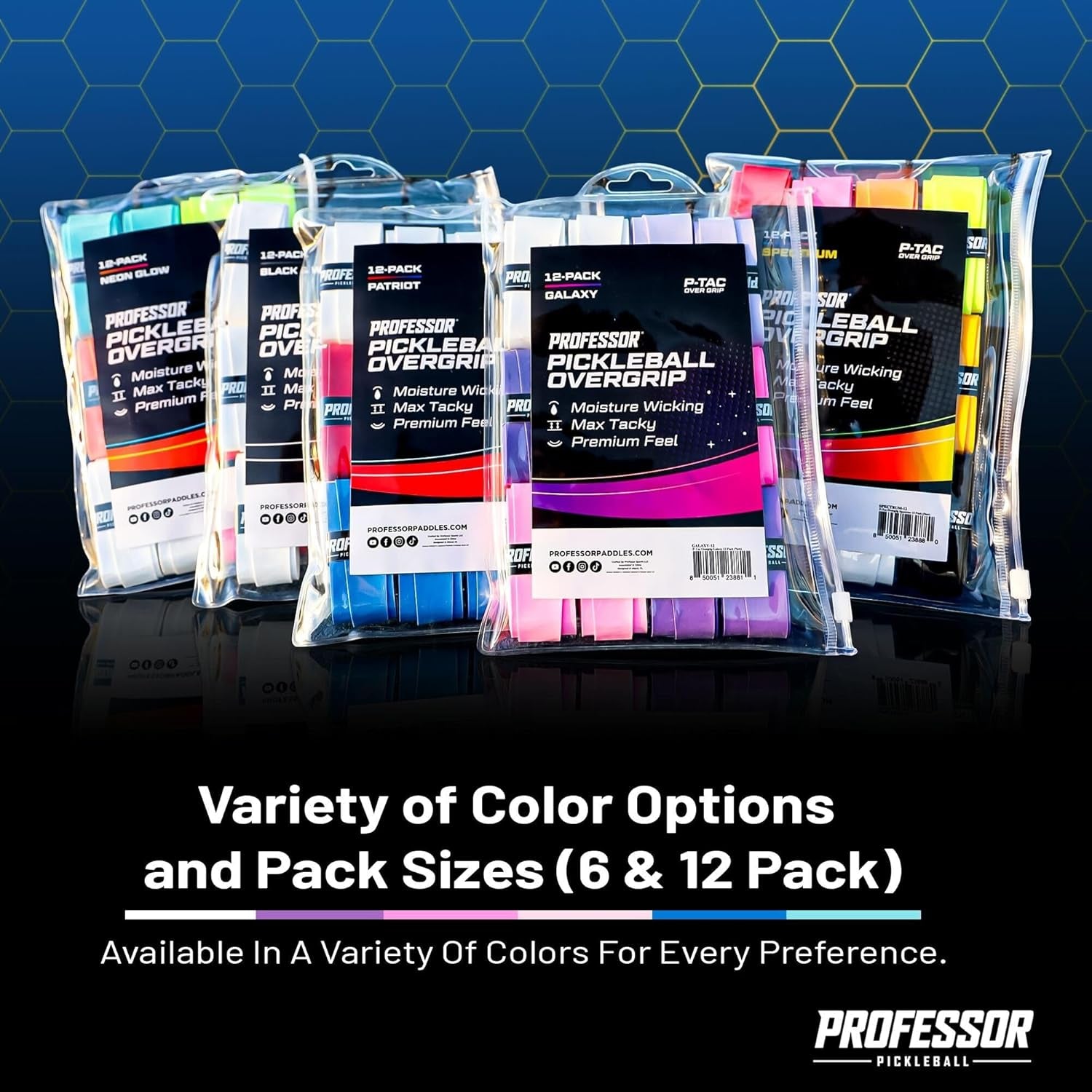 Professor P-Tac Pickleball Paddle Overgrip – Max Tacky, Moisture-Wicki