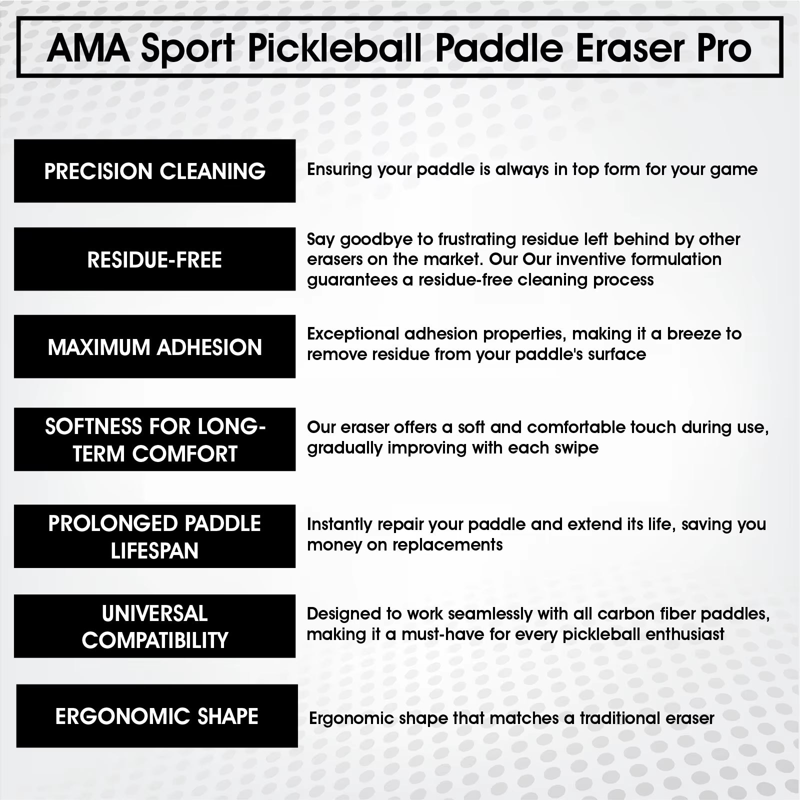 AMASPORT Pickleball Paddle Eraser Rubber Cleaner