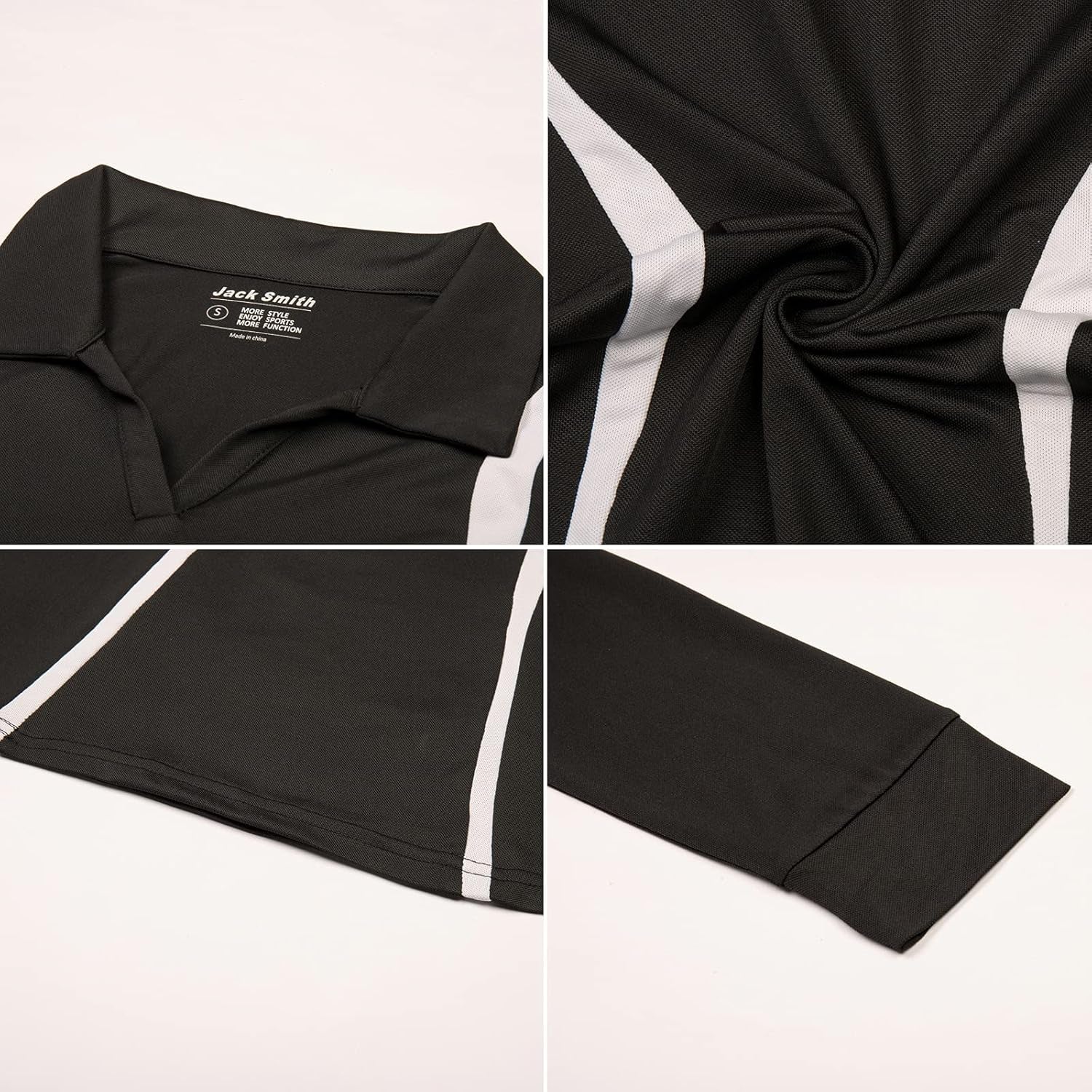 Plus Size Polo Shirts for Women Long Sleeve Moisture Wicking Dry Fit Sun Protection Sport Workout Shirt(Black,2XL)