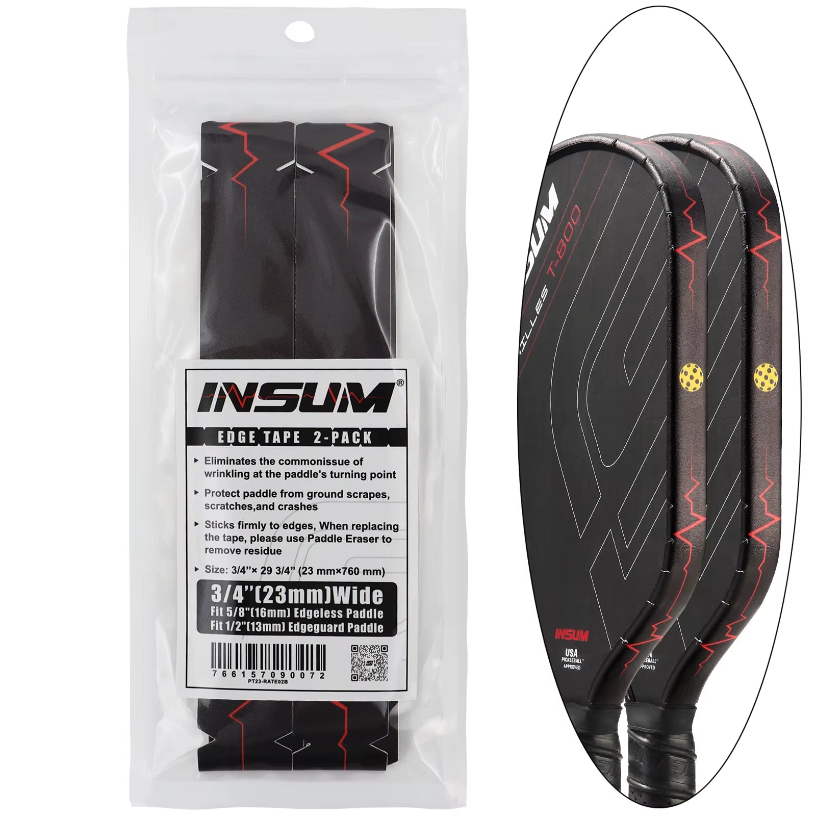 Pickleball Paddle Protection Tape Interwoven Texture Edge