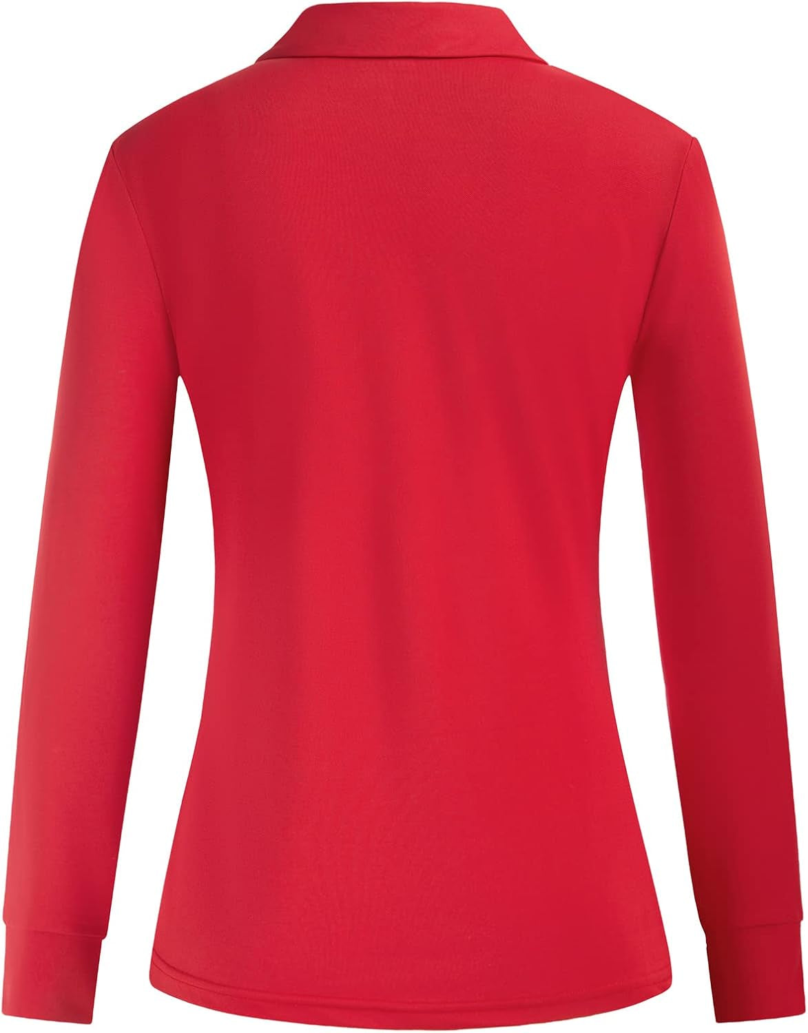 Plus Size Golf Tennis Shirt for Women Long Sleeve Workout Shirts UPF 50 Long Sleeve Polo(Red,XL)