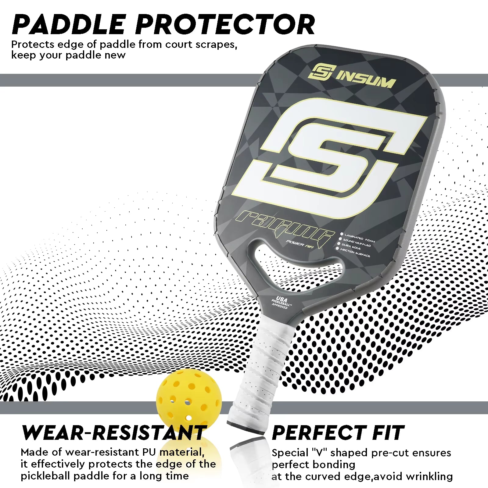 Pickleball Paddle Protection Tape Interwoven Texture Edge