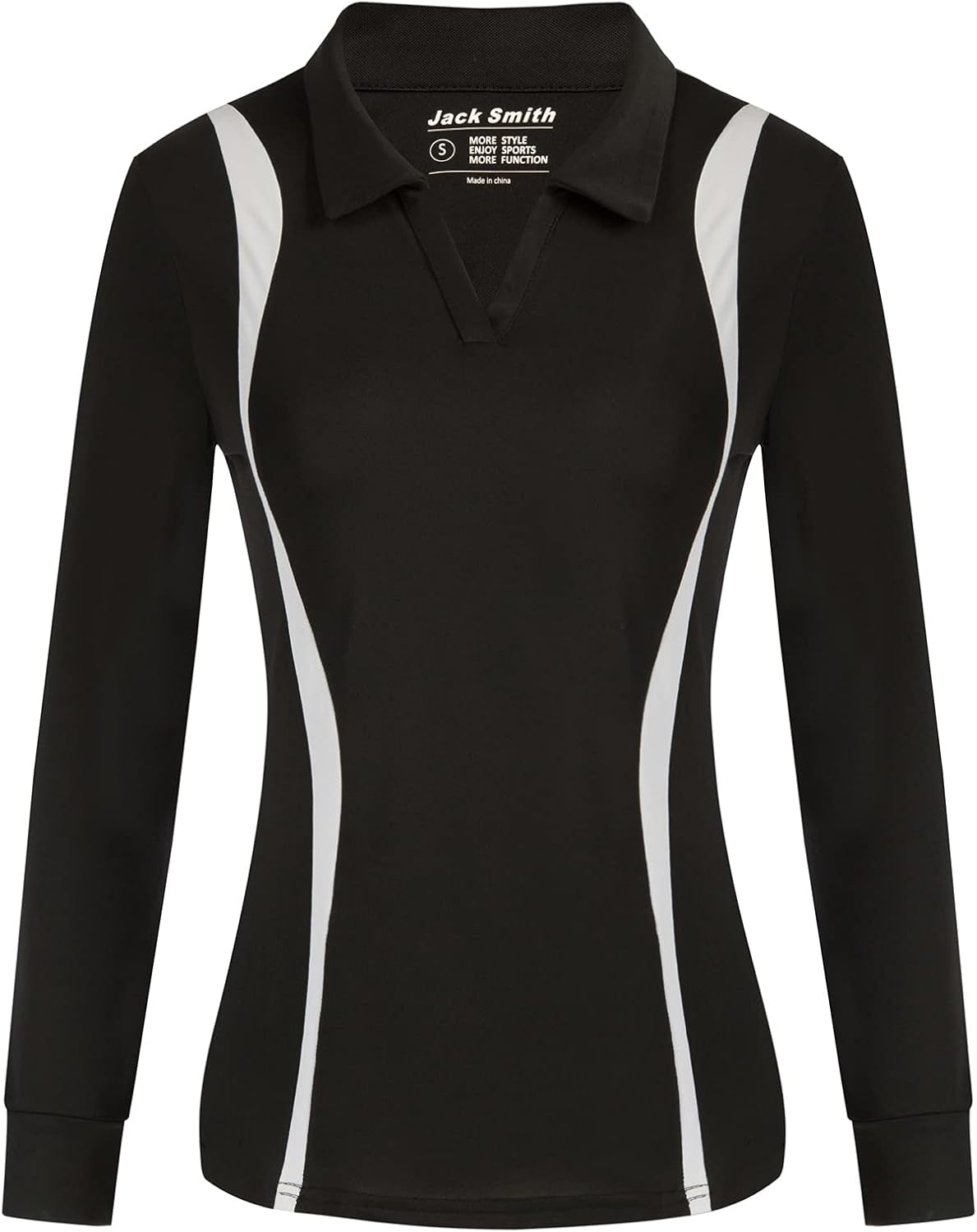 Plus Size Polo Shirts for Women Long Sleeve Moisture Wicking Dry Fit Sun Protection Sport Workout Shirt(Black,2XL)