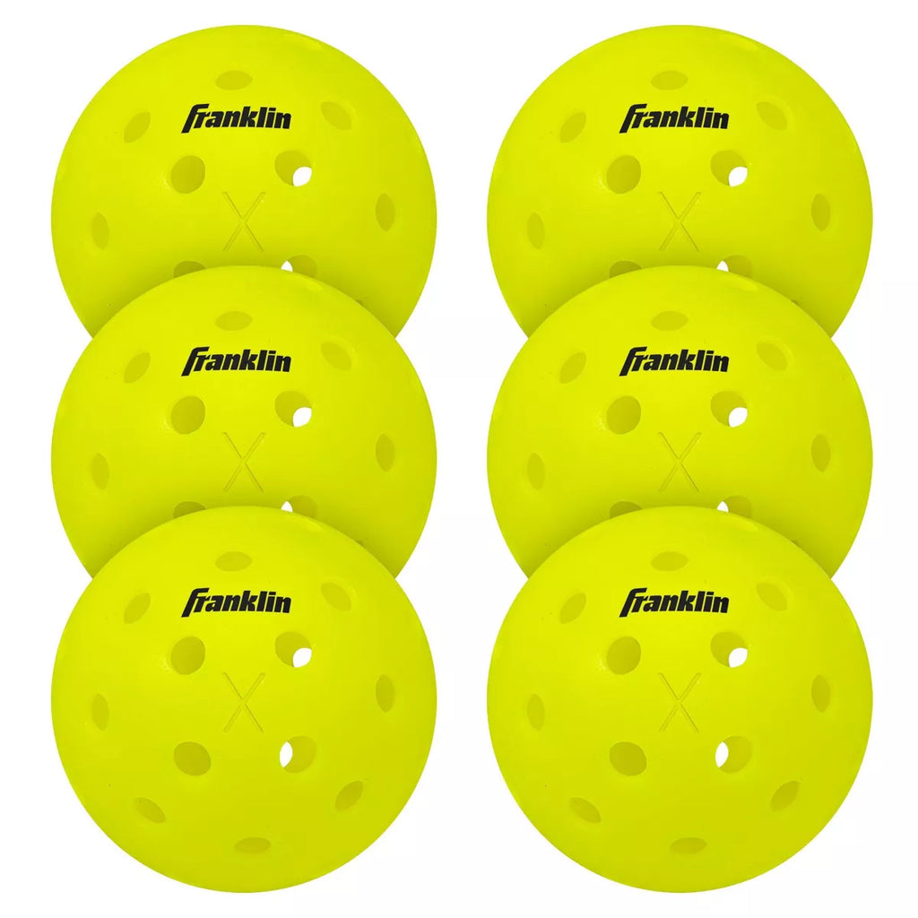 Franklin Sports X40 Pickleballs Vellum - 6Pc: Neon Yellow, Polyethylene, All Ages