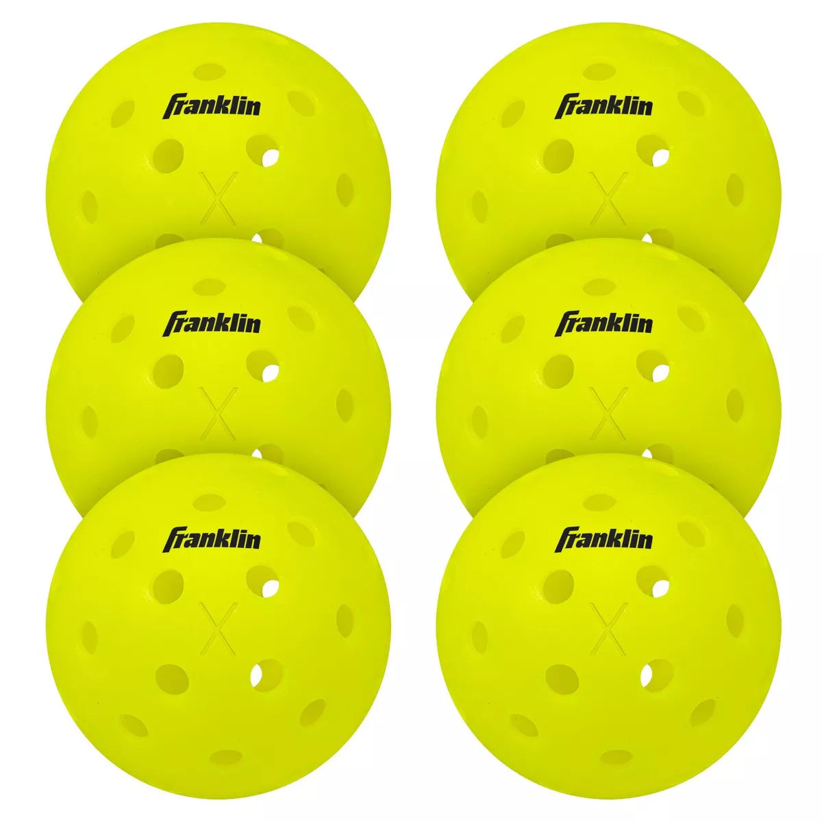 Franklin Sports X40 Pickleballs Vellum - 6Pc: Neon Yellow, Polyethylene, All Ages