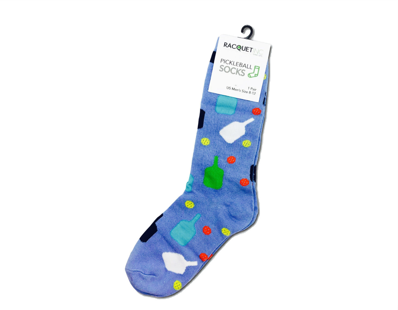 Pickleball Men's Novelty Dress Socks - Supreme Comfort & Durability - Lt. Blue
