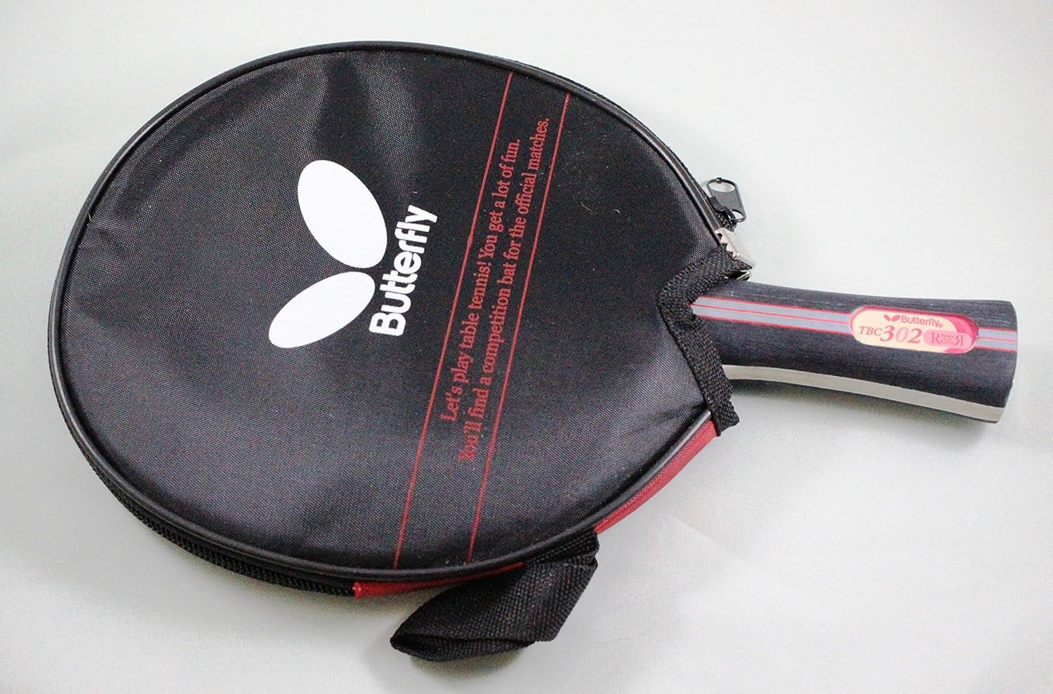 B302FL Shakehand Table Tennis Racket | China Series | Racket and Case Set with a Combination Smooth & Pips-Out Rubber | Recommended for Beginning Level Players