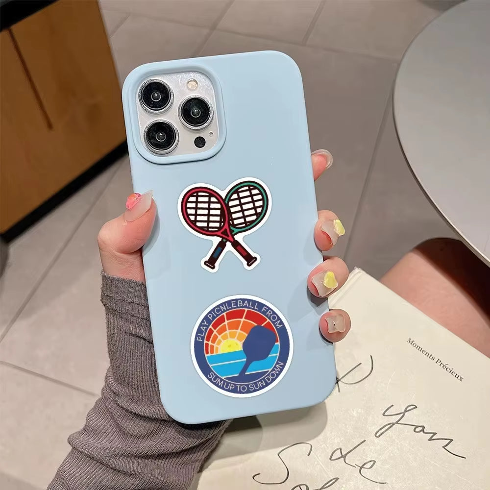 50Pcs Cartoon Pickleball Stickers PVC Waterproof Stickers