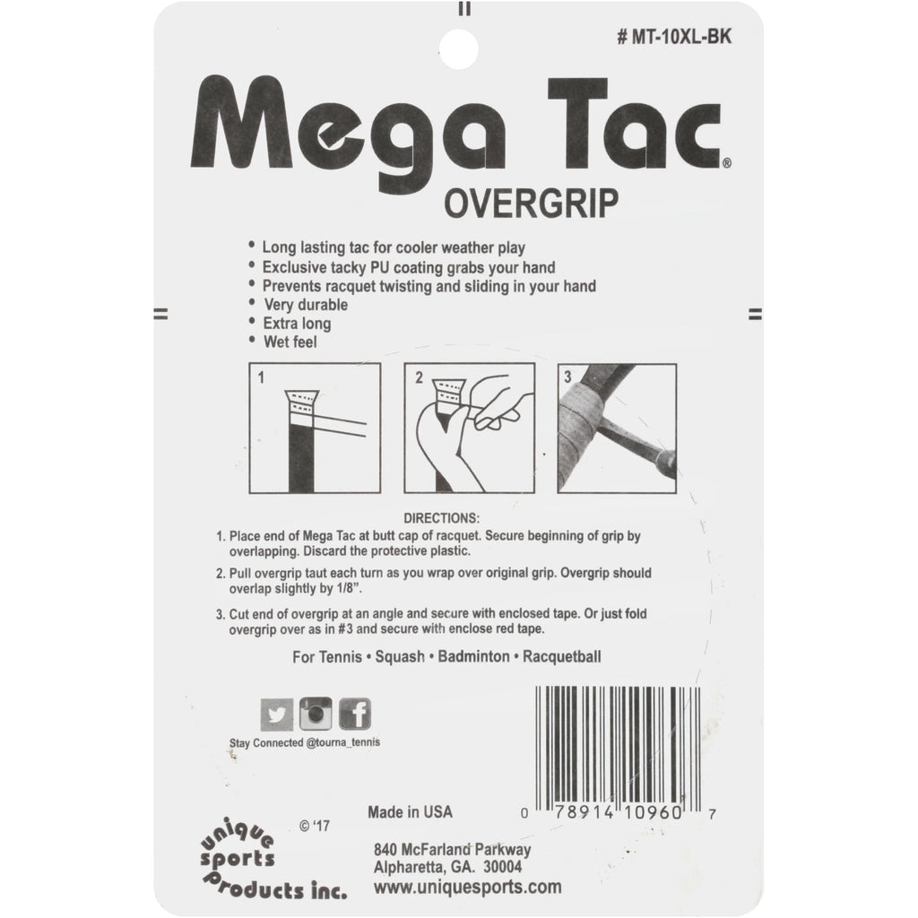 ® Mega Tac XL Wet Feel Racquet Grip 10 Ct Carded Pack