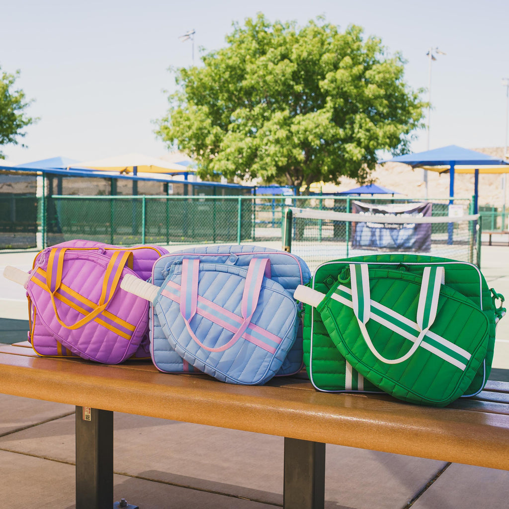 Striped Pickleball Bag: Detachable Paddle Holder, Women's Sports Duffel