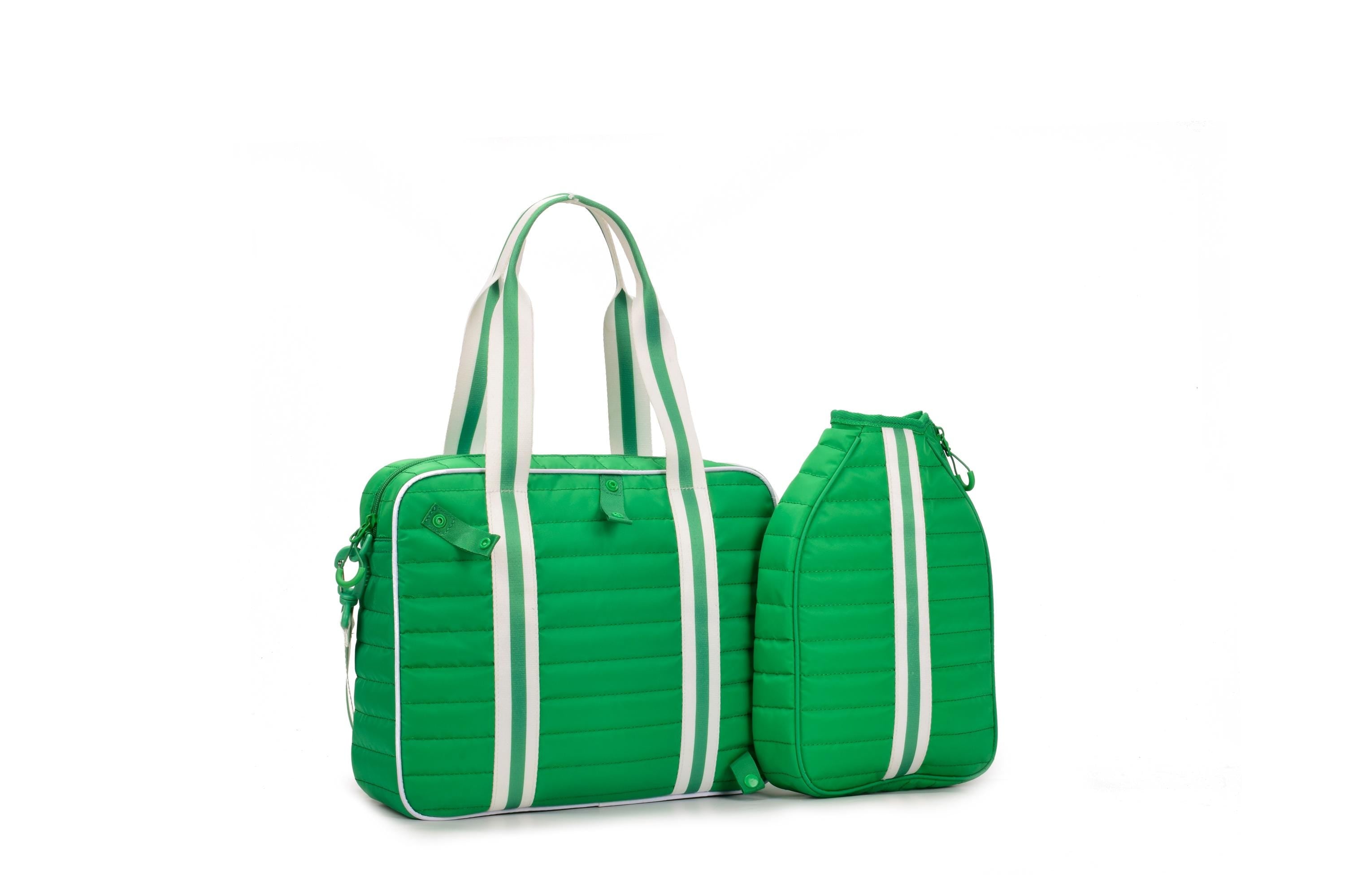Striped Pickleball Bag: Detachable Paddle Holder, Women's Sports Duffel